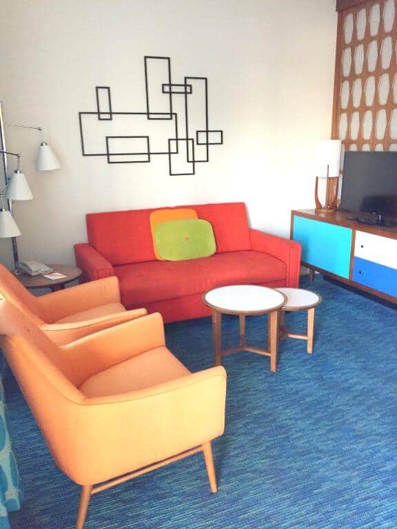 cabana bay family suites sitting area and pull out sofa