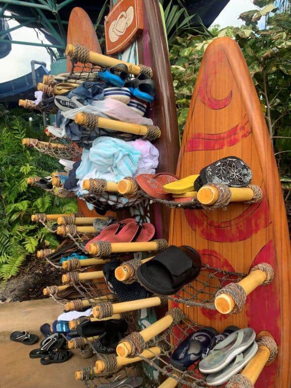 shoe rack at volcano bay