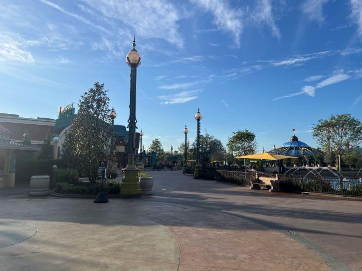 waiting at the front of the line for rope drop epic universe