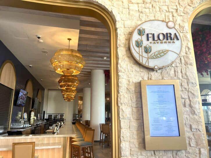 entrance to flora taverna at helios grand universal