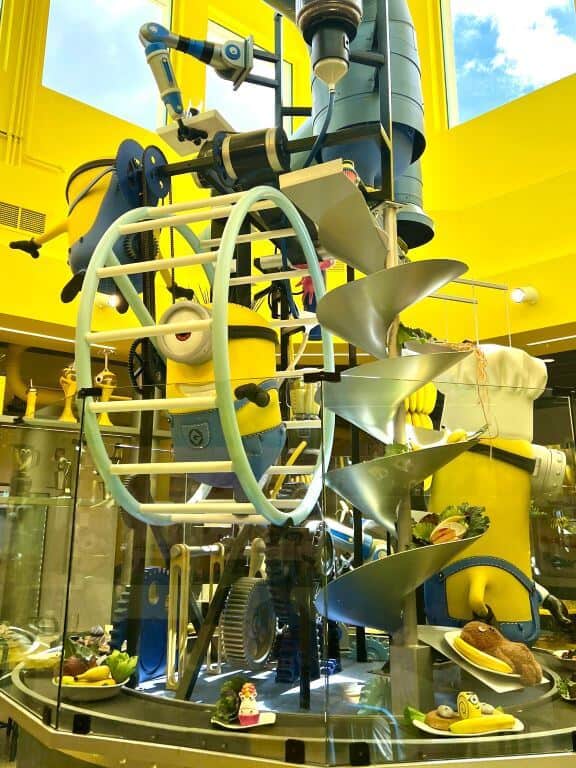 minion decor inside minion cafe at universal studios florida